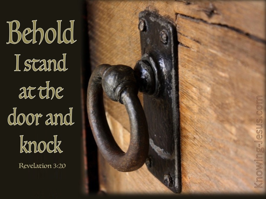 Revelation 3:20 I Stand at the Door and Knock (brown)